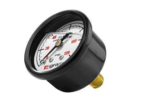 Grams Performance Universal 0-120 PSI Fuel Pressure Gauge - White Face Grams Performance Universal 0-120 PSI Fuel Pressure Gauge - White Face