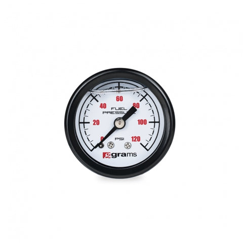 Grams Performance Universal 0-120 PSI Fuel Pressure Gauge - White Face Grams Performance Universal 0-120 PSI Fuel Pressure Gauge - White Face
