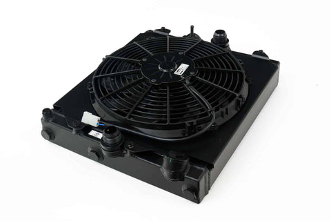 CSF 92-00 Honda Civic Half Radiator w/-16AN & Slip-On Fittings/12in SPAL Fan & Shroud - Black Finish CSF 92-00 Honda Civic Half Radiator w/-16AN & Slip-On Fittings/12in SPAL Fan & Shroud - Black Finish