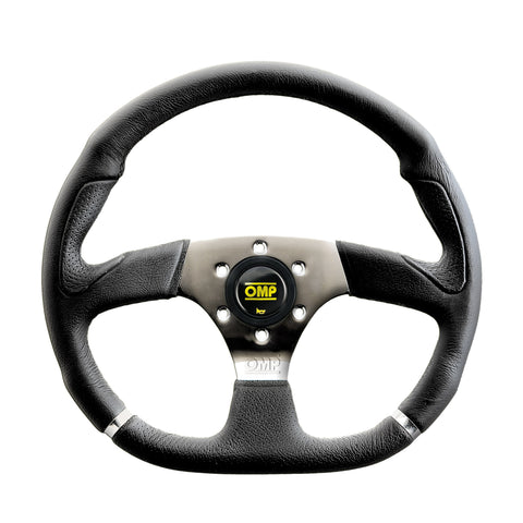 OMP Cromo Steering Wheel w/ 3 Steel Spokes Supplied OMP Cromo Steering Wheel w/ 3 Steel Spokes Supplied