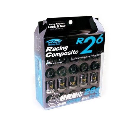 Project Kics R26 Shorty Lug Nuts with Locks - Composite Black Project Kics R26 Shorty Lug Nuts with Locks - Composite Black