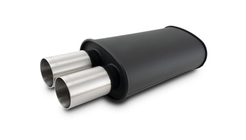 Vibrant Streetpower Flat Blk Muffler 9x5x15in Body 2.5in Inlet ID 3in Tip OD w/Dual Straight Tips Vibrant Streetpower Flat Blk Muffler 9x5x15in Body 2.5in Inlet ID 3in Tip OD w/Dual Straight Tips