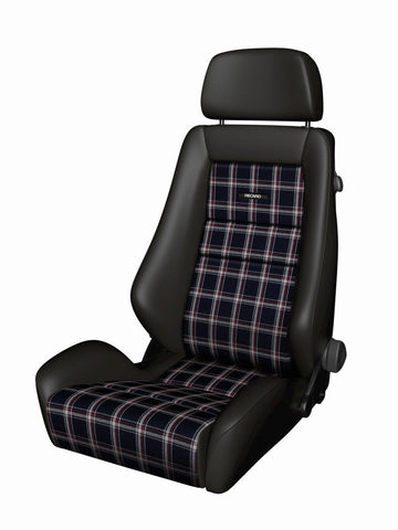 Recaro Classic LX Seat - Black Leather/Classic Checkered Fabric - 088.00.0B28 Recaro Classic LX Seat - Black Leather/Classic Checkered Fabric - 088.00.0B28