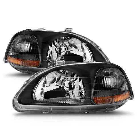 1996-1998 Honda Civic Headlights (Black Housing) 1996-1998 Honda Civic Headlights (Black Housing)