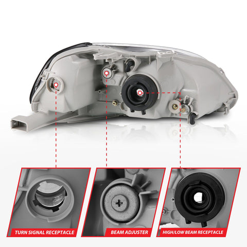 1996-1998 Honda Civic Headlights (Black Housing) 1996-1998 Honda Civic Headlights (Black Housing)