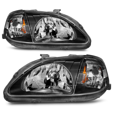 1999-2000 Honda Civic Headlights (Black Housing) 1999-2000 Honda Civic Headlights (Black Housing)