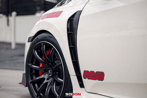 Seibon 17-18 Honda Civic Type-R Carbon Fiber Fender Ducts (Pair) Seibon 17-18 Honda Civic Type-R Carbon Fiber Fender Ducts (Pair)