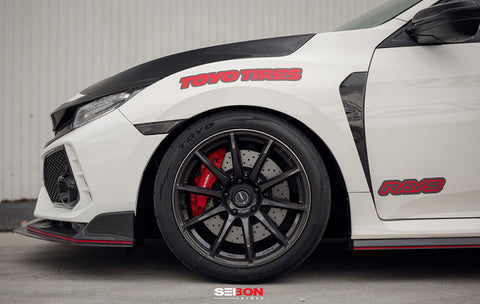 Seibon 17-18 Honda Civic Type-R Carbon Fiber Fender Ducts (Pair) Seibon 17-18 Honda Civic Type-R Carbon Fiber Fender Ducts (Pair)