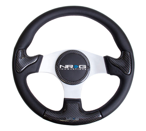 NRG CARBON FIBER STEERING WHEEL 350MM RUBBER HORN NRG CARBON FIBER STEERING WHEEL 350MM RUBBER HORN