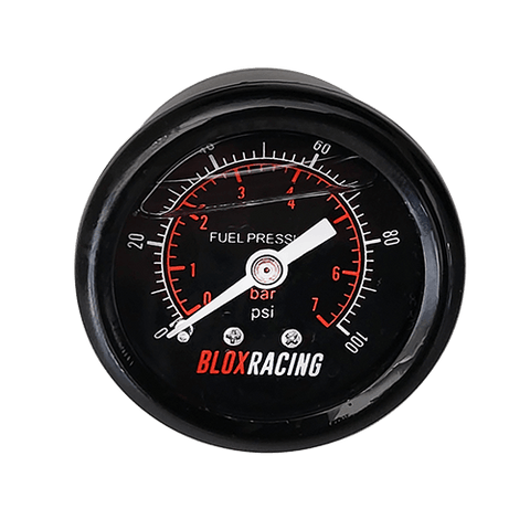 Blox Racing Liquid-Filled Fuel Pressure Gauge 0-100psi Blox Racing Liquid-Filled Fuel Pressure Gauge 0-100psi