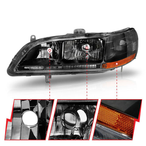 1998-2002 Honda Accord Headlights (Black Housing) 1998-2002 Honda Accord Headlights (Black Housing)