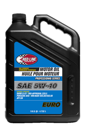 Red Line Professional Series Euro 5W40 Motor Oil - 5 Red Line Professional Series Euro 5W40 Motor Oil - 5