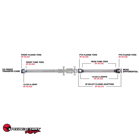 SpeedFactory Racing Honda AWD 1310 U-Joint Wagovan Driveshaft Upgrade Kit SpeedFactory Racing Honda AWD 1310 U-Joint Wagovan Driveshaft Upgrade Kit