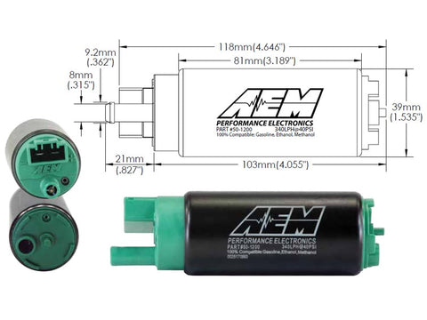 AEM 340LPH E85-Compatible High Flow In-Tank Fuel Pump