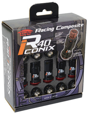 Project Kics R40 Iconix Extended Lug Nuts With Locks - Black Chrome M12x1.50