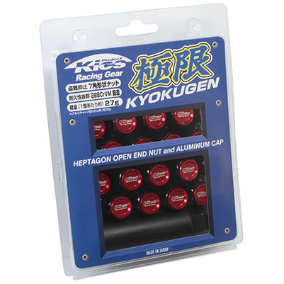 Project Kics Kyokugen Lug Nut Set with Red Aluminum Cap - M12 x 1.50