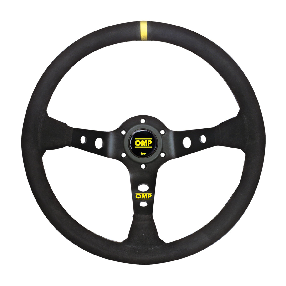 OMP Corsica Steering Wheel/3 Black Dish Spokes/ - Small Suede (Black)