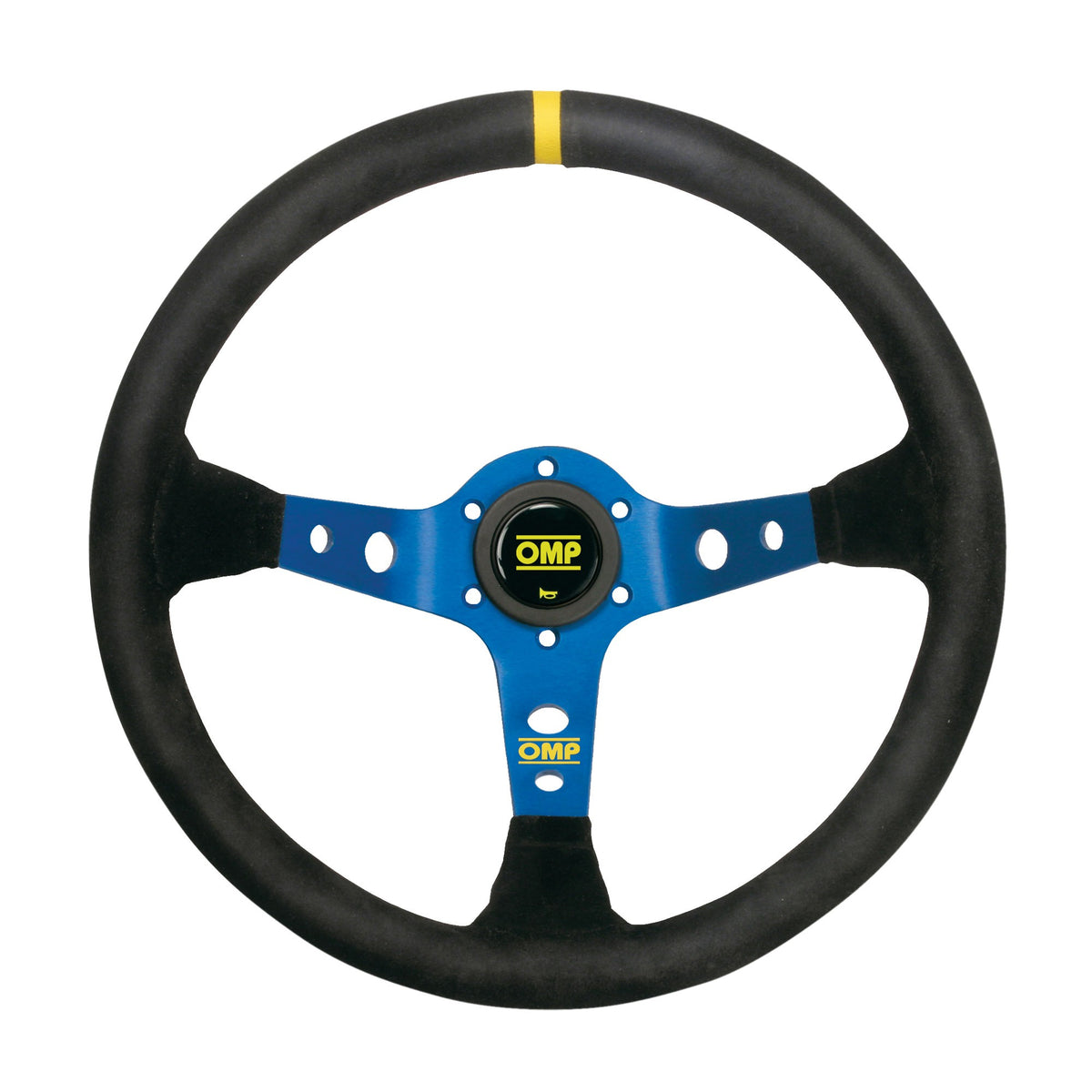 OMP Corsica Dished Steering Wheel Suede 3 Blue Anodized