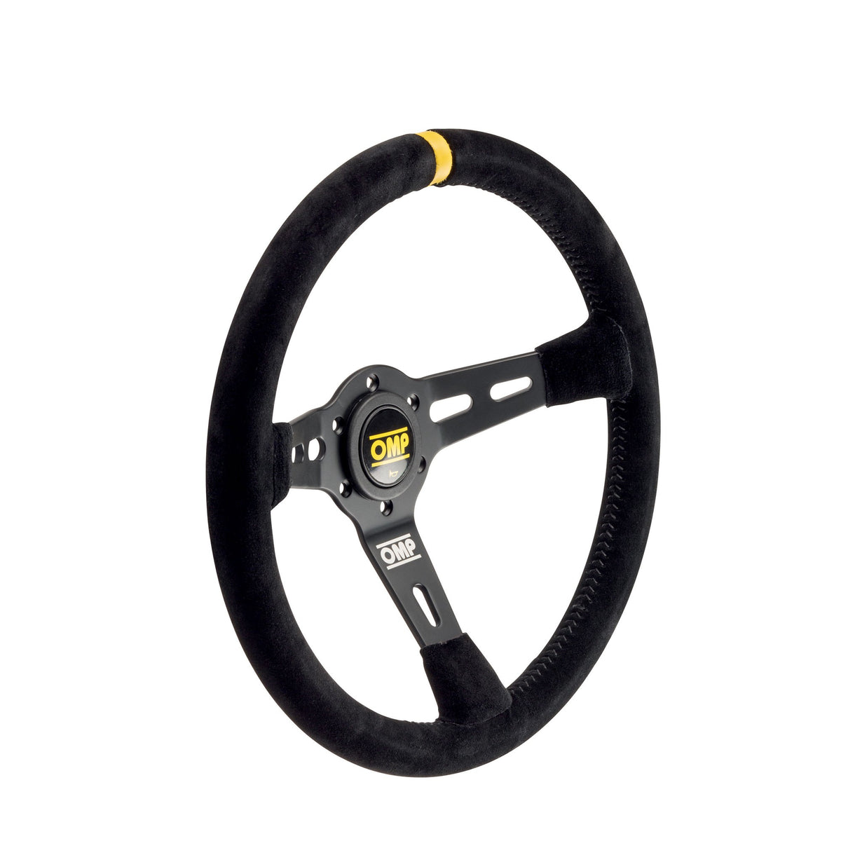 OMP 350mm Black Suede Black Spokes RS Steering Wheel