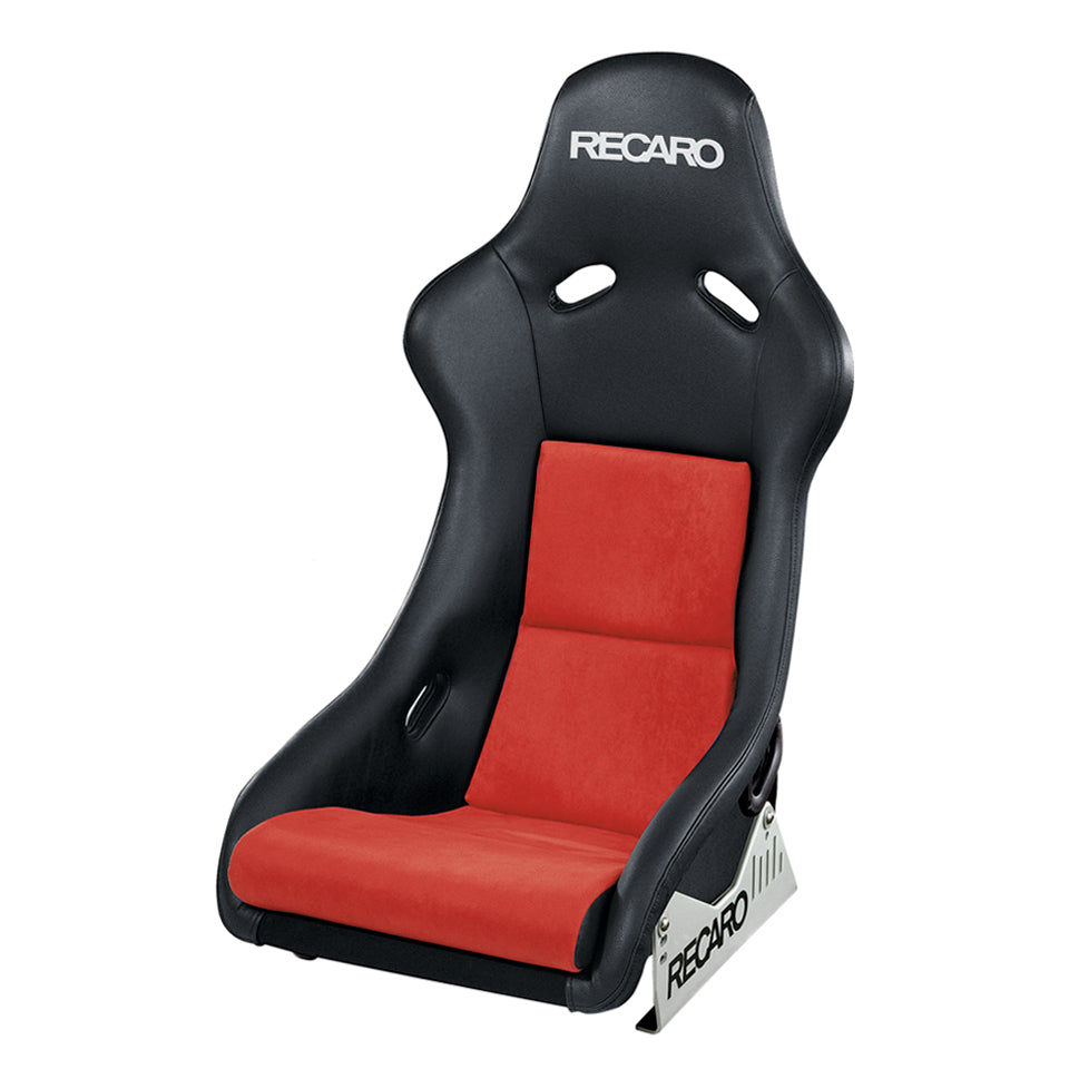 Recaro Pole Position ABE Seat - Ambla Leather/Red Suede - 070.77.0886-01