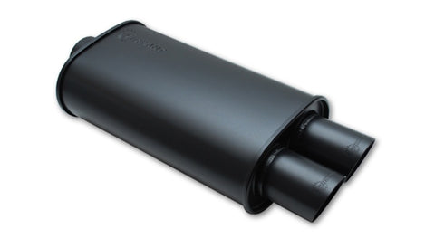 Vibrant StreetPower FLAT BLACK Oval Muffler with Dual 3in Outlets