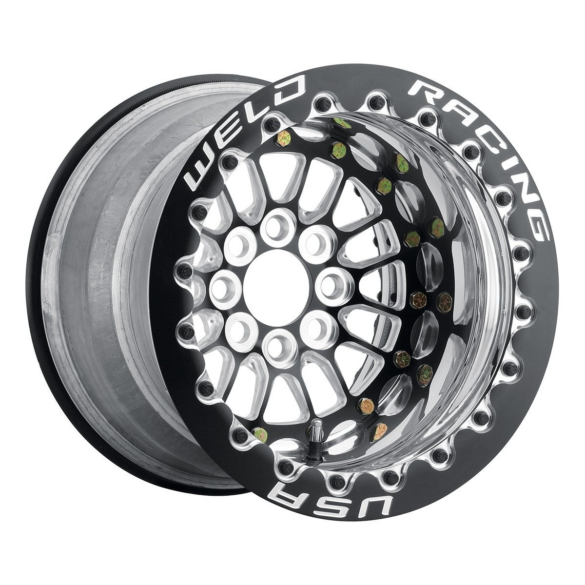 Weld Tuner Import Drag 13x11 / 4x100mm BP / 4.5in. BS Black Center Black (Double Beadlock MT Wheel)