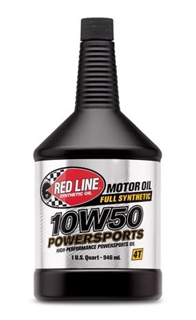 Red Line 10W50 Powersports Motor Oil - 12/1 Quart - - 42604