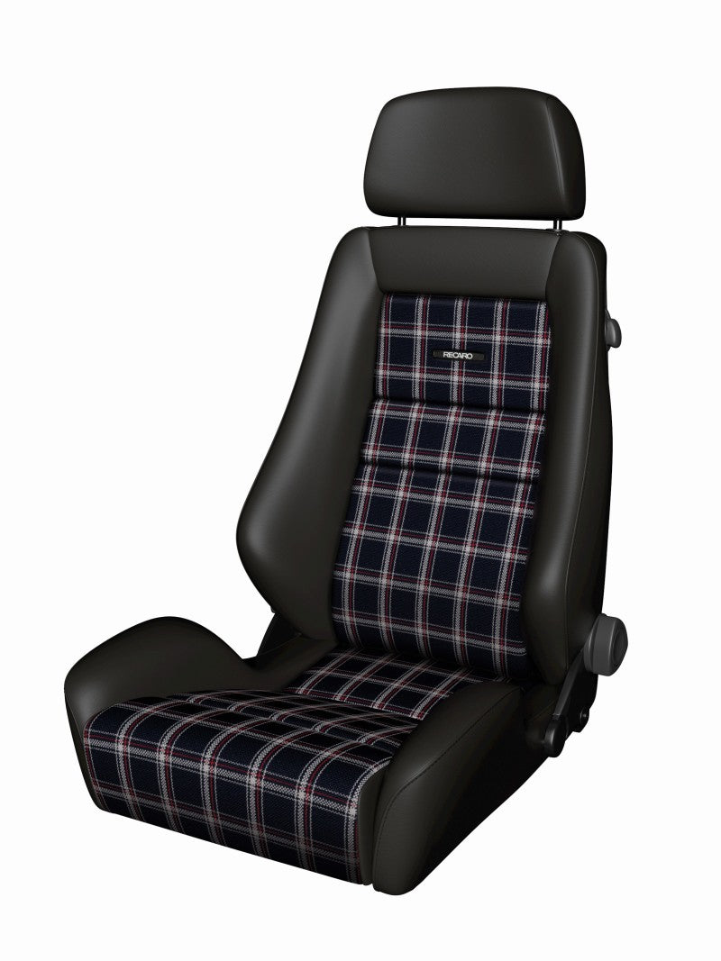 Recaro Classic LX Seat - Black Leather/Classic Checkered Fabric - 088.00.0B28