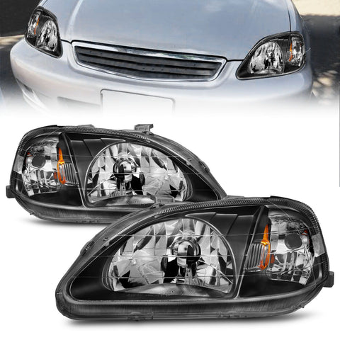 1999-2000 Honda Civic Headlights (Black Housing)