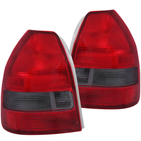 1996-2000 Honda Civic Taillights Red/Smoke