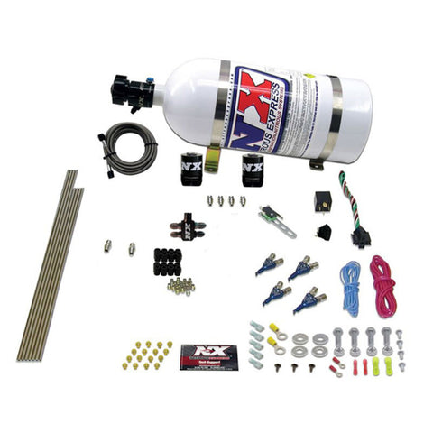 Nitrous Express 4 Cyl Gas Nitrous Kit (100-250HP) w/10lb Bottle