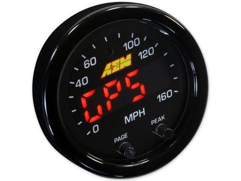 AEM X-Series 0-160 MPH Black Bezel w/ Black Face GPS - 30-0313