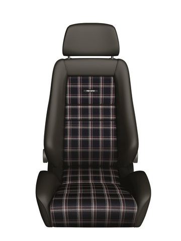 Recaro Classic LX Seat - Black Leather/Classic Checkered Fabric - 088.00.0B28-01