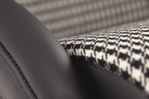 Recaro Classic LX Seat - Black Leather/Classic Checkered Fabric - 088.00.0B28-01