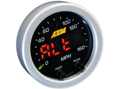 AEM X-Series 0-160 MPH Black Bezel w/ Black Face GPS - 30-0313