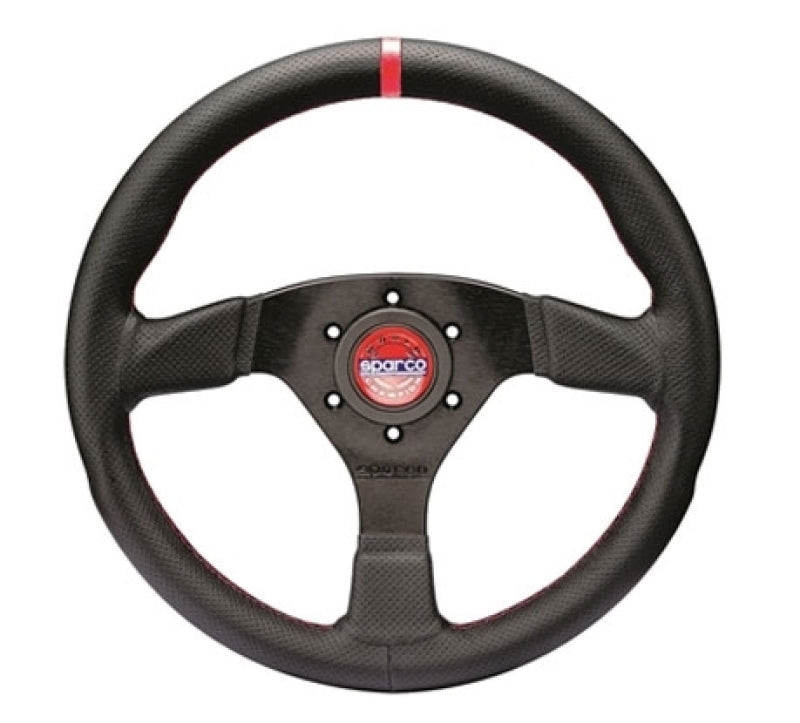 Sparco Steering Wheel R383 Champion Black Leather / Red Stitching