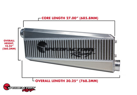 SpeedFactory Racing HP Vertical Flow Intercooler (K-Series, 1000HP) Opposing Side Inlet / Outlet