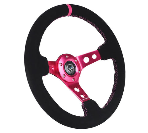 NRG 350MM 3" DEEP DISH WITH HOLES SUEDE