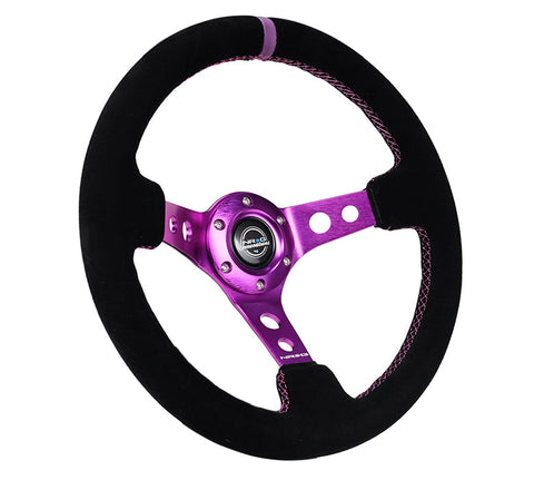 NRG 350MM 3" DEEP DISH WITH HOLES SUEDE
