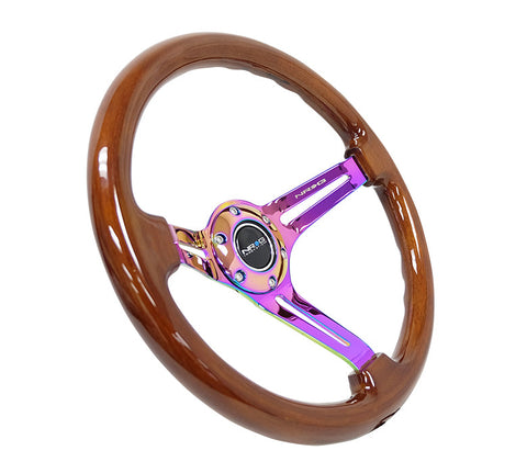 NRG 350MM 3" DEEP DISH WITH SLITS WOOD GRAIN