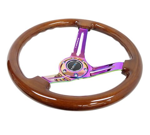 NRG 350MM 3" DEEP DISH WITH SLITS WOOD GRAIN