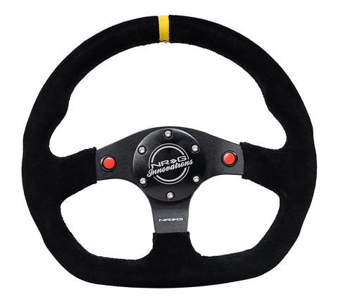 NRG- FLAT BOTTOM STEERING WHEEL SUEDE