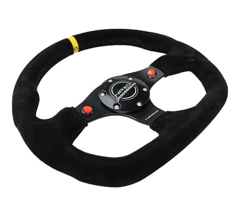 NRG- FLAT BOTTOM STEERING WHEEL SUEDE