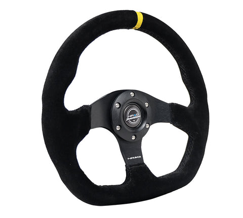 NRG- FLAT BOTTOM STEERING WHEEL SUEDE