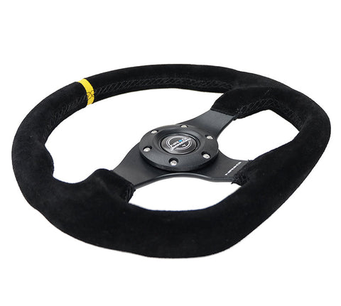 NRG- FLAT BOTTOM STEERING WHEEL SUEDE