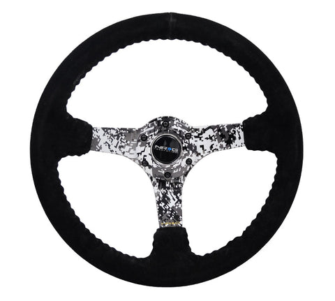 NRG 350MMNRG DEEP DISH STEERING WHEEL SUEDE SOLID SPOKE