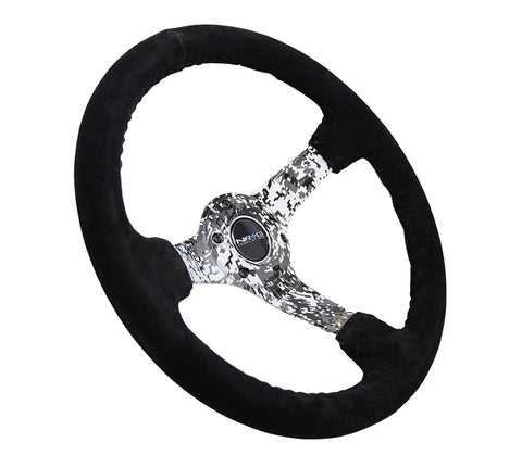 NRG 350MMNRG DEEP DISH STEERING WHEEL SUEDE SOLID SPOKE