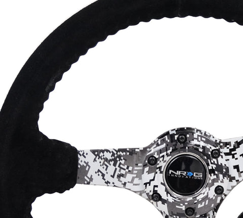 NRG 350MMNRG DEEP DISH STEERING WHEEL SUEDE SOLID SPOKE