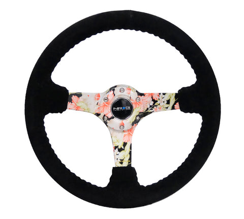 NRG 350MMNRG DEEP DISH STEERING WHEEL SUEDE SOLID SPOKE