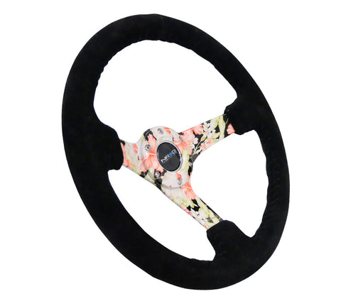 NRG 350MMNRG DEEP DISH STEERING WHEEL SUEDE SOLID SPOKE